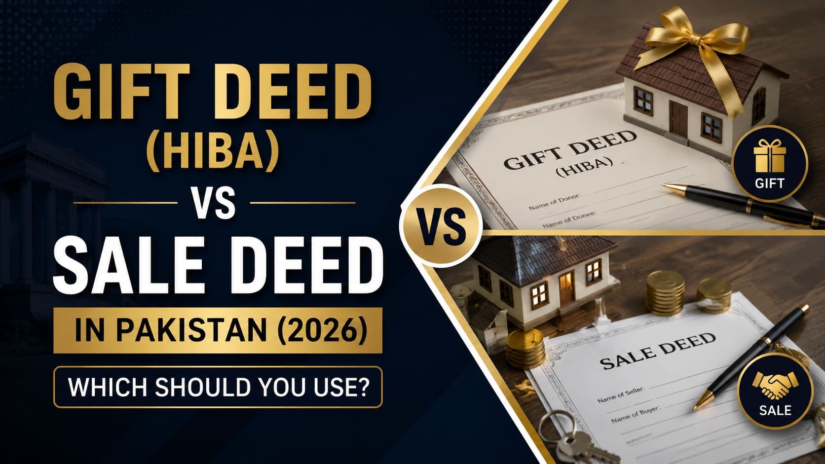 Gift Deed (Hiba) vs Sale Deed in Pakistan (2026): Which Should You Use?