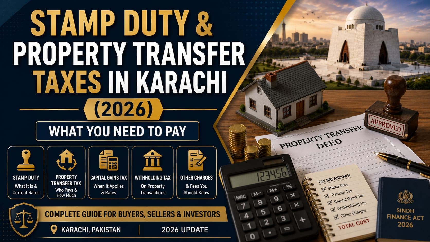Stamp Duty & Property Transfer Taxes in Karachi (2026): What You Need to Pay